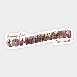 Greetings from Copenhagen in Denmark vintage style retro souvenir Sticker